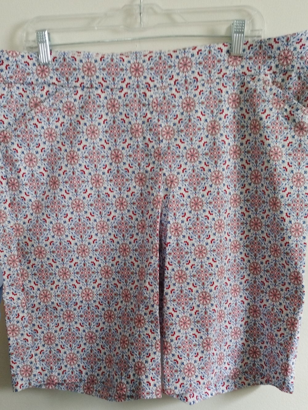 Coral Bay Floral Tile Print Skirt - Red & Blue